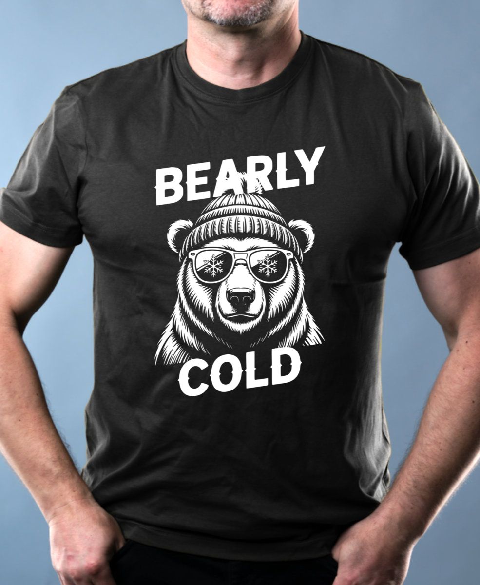 Bearly cold, bílý potisk Bearly cold, bílý potisk