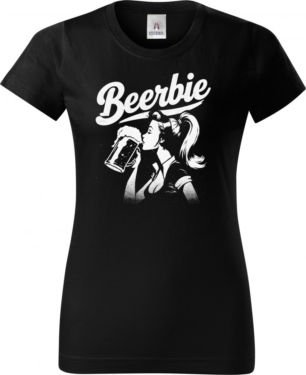 Beerbie, bílý potisk Beerbie, bílý potisk