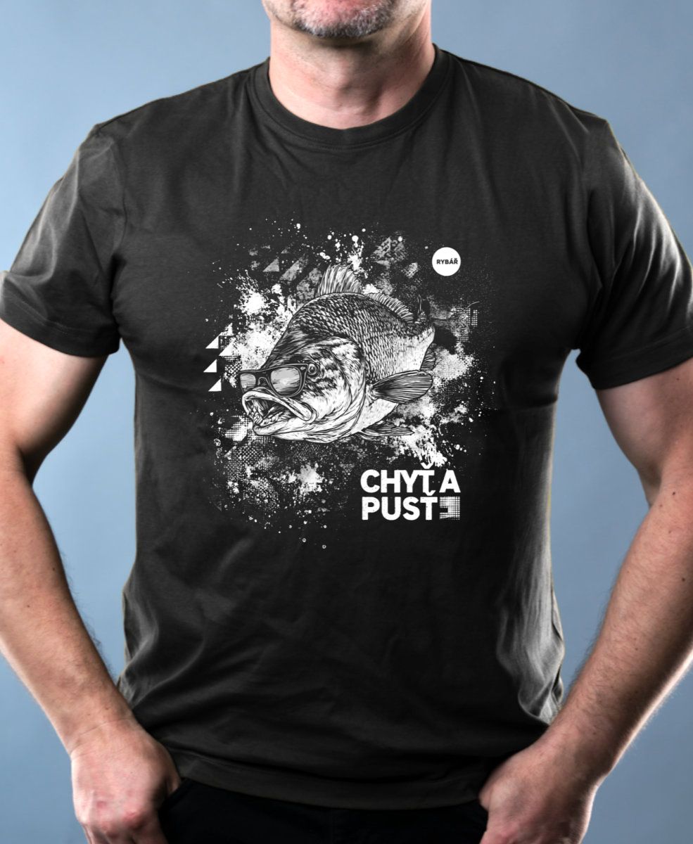 Chyť a pusť, V1, bílý potisk Chyť a pusť, V1, bílý potisk