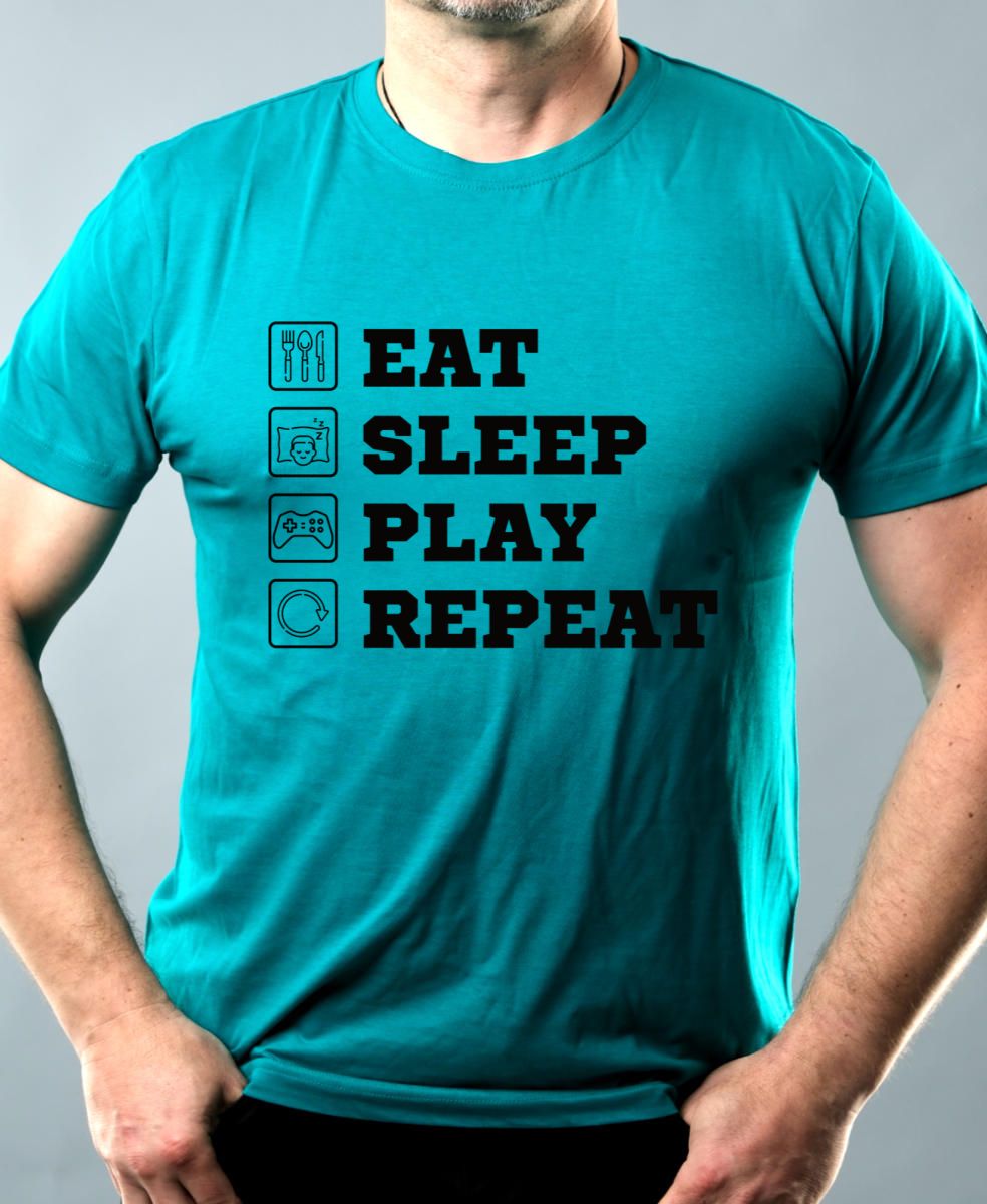 Eat Sleep Play Repeat – černý tisk Eat Sleep Play Repeat - černý tisk