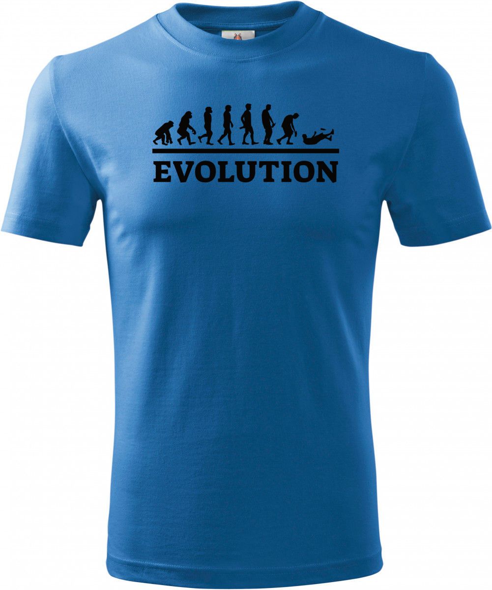 Dětské triko Basic s motivem Evolution ALKOHOL, azurově modrá