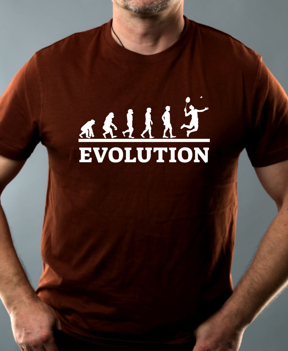 Evolution badminton, bílý tisk Evolution badminton, bílý tisk