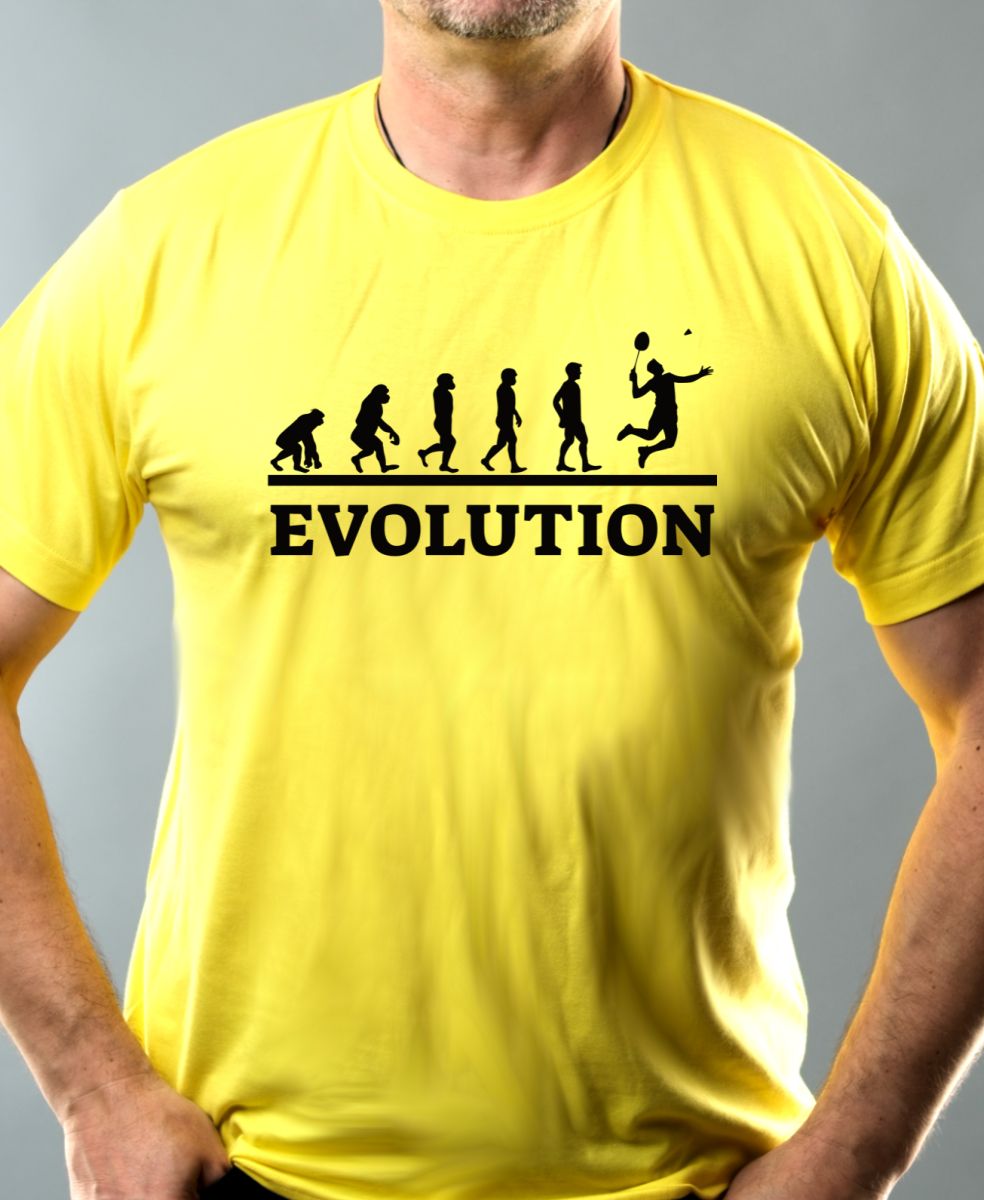 Evolution badminton, černý tisk Evolution badminton, černý tisk