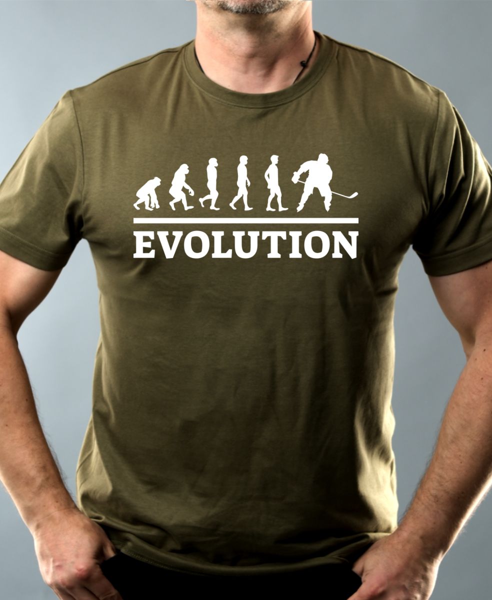 Evolution hokej, bílý tisk Evolution hokej, bílý tisk
