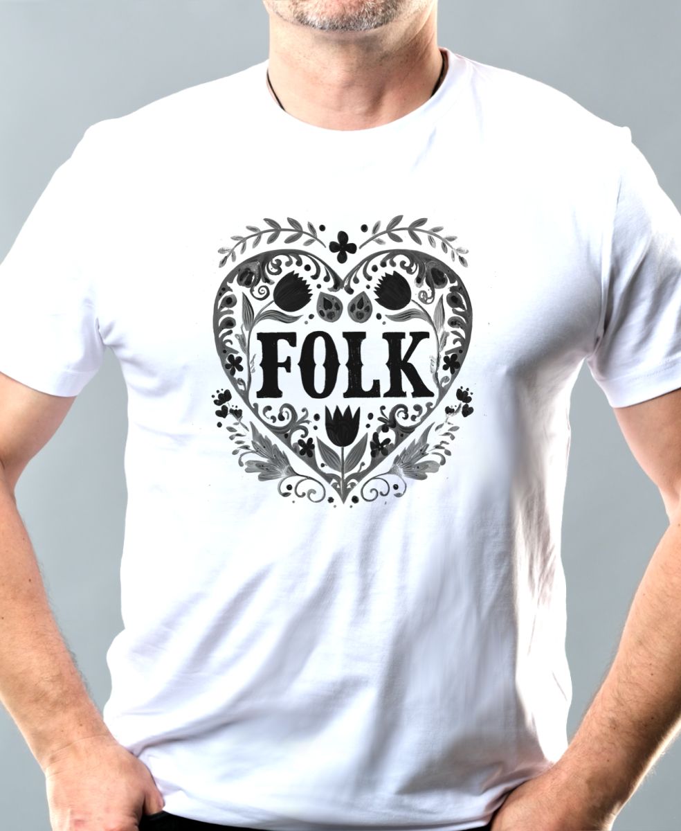 Folklor do srdce, černý tisk Folklor do srdce, černý tisk