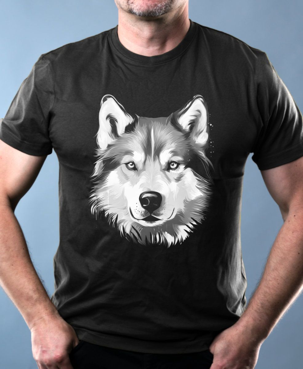 Husky, bílý tisk Husky, bílý tisk