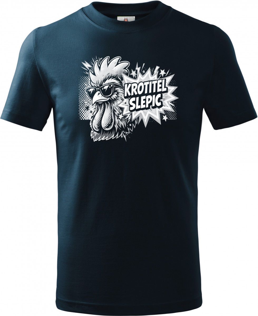 Krotitel slepic, bílý potisk