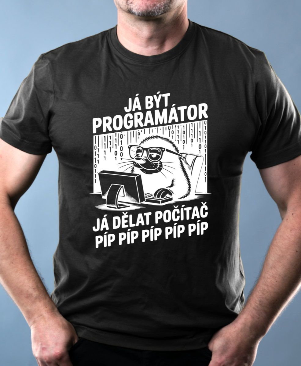 Krtek programátor, bílý tisk Krtek programátor, bílý tisk