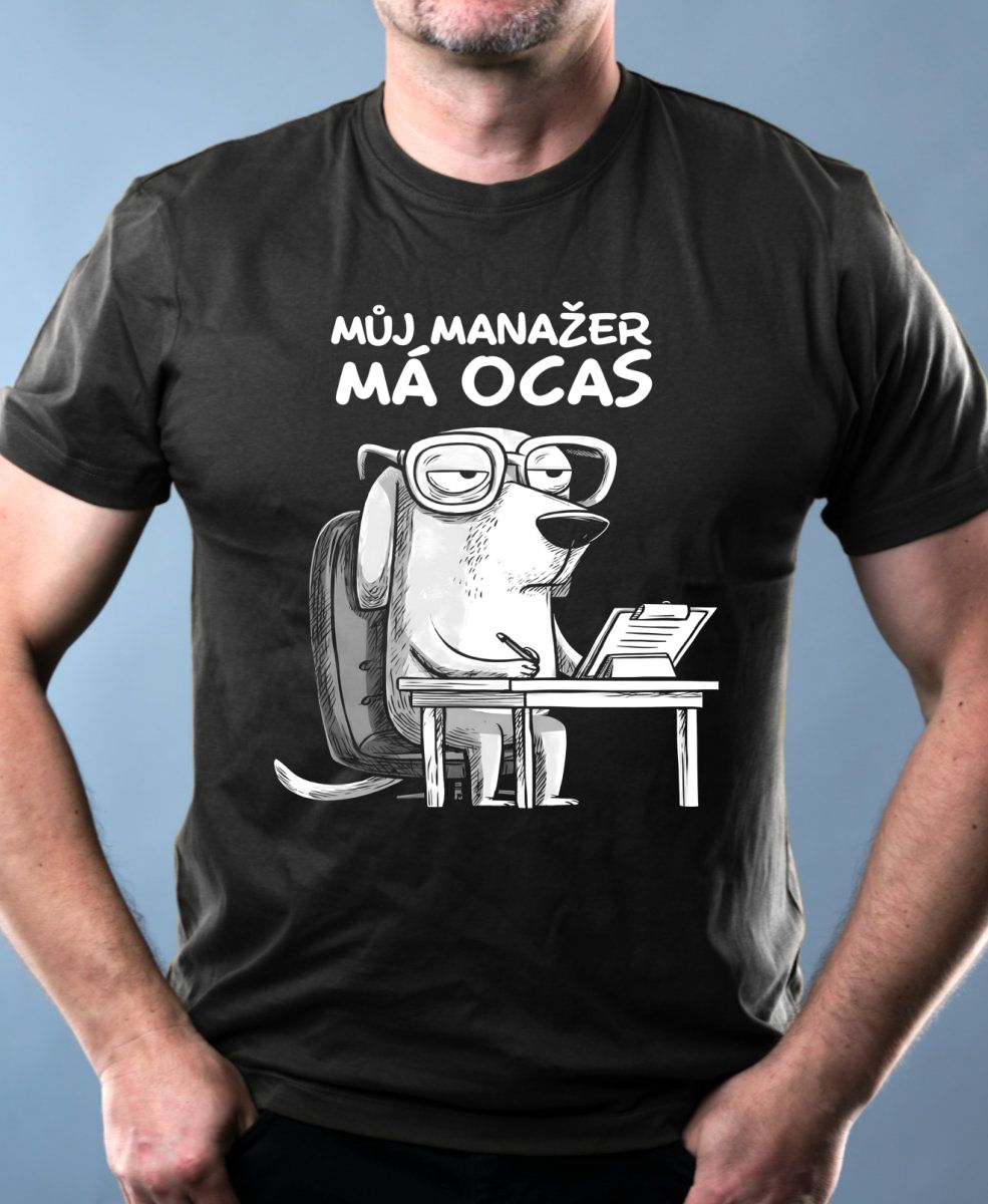 Můj manažer má ocas, bílý potisk Můj manažer má ocas, bílý potisk