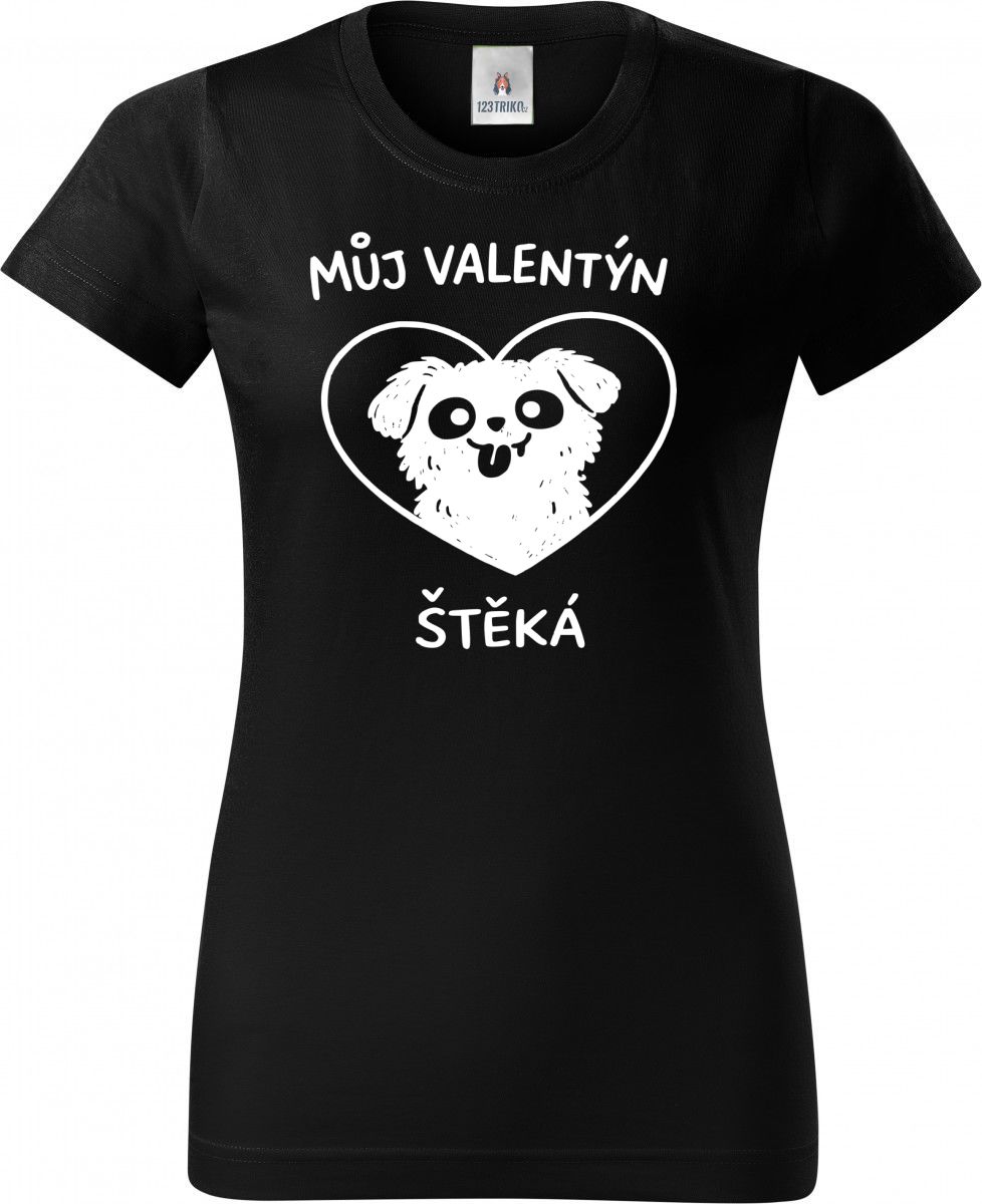 Můj Valentýn štěká, bílý potisk