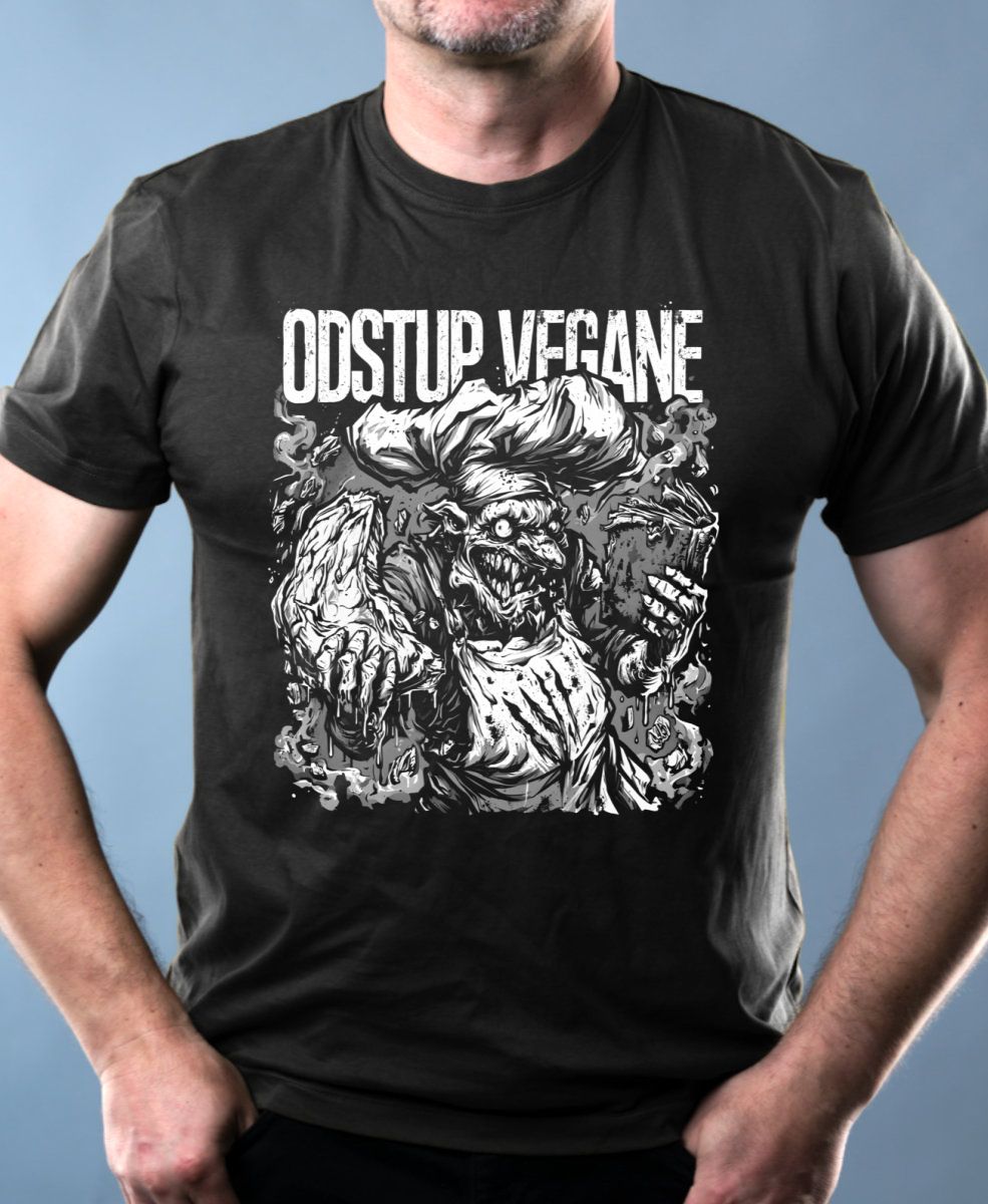 Odstup vegane, bílý tisk Odstup vegane, bílý tisk