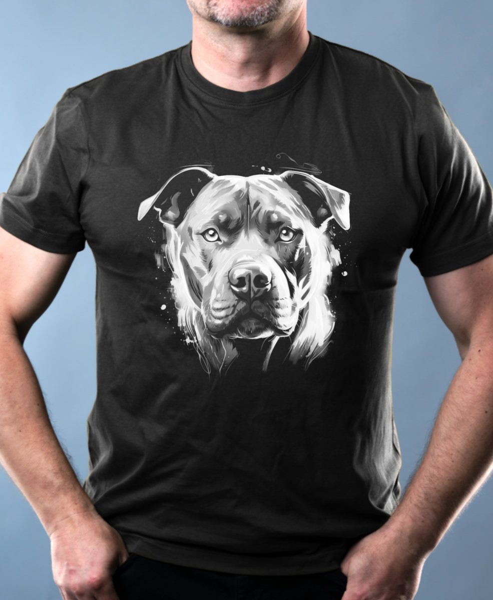 Pitbull, bílý tisk Pitbull, bílý tisk