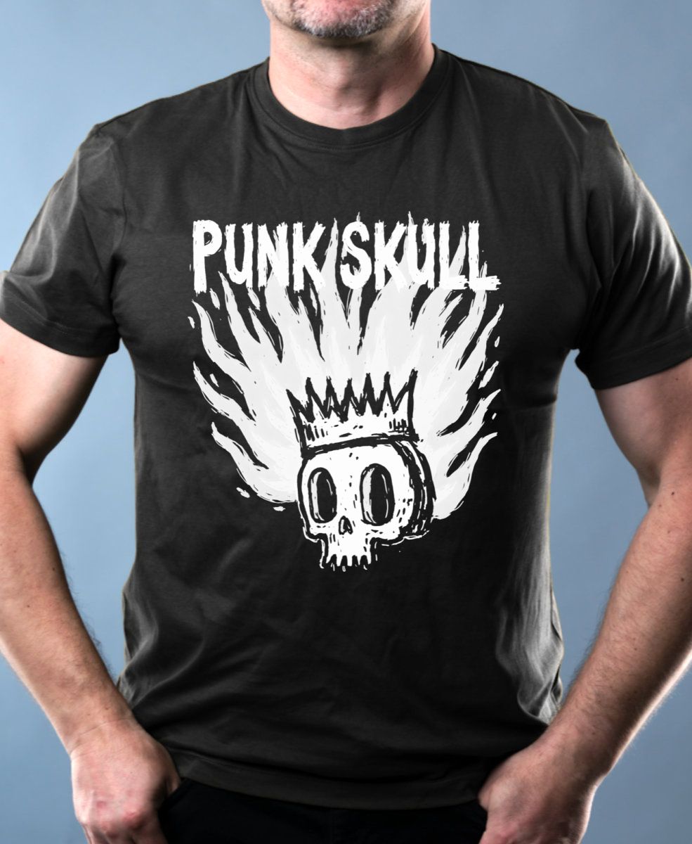 Punk Skull, bílý tisk Punk Skull, bílý tisk