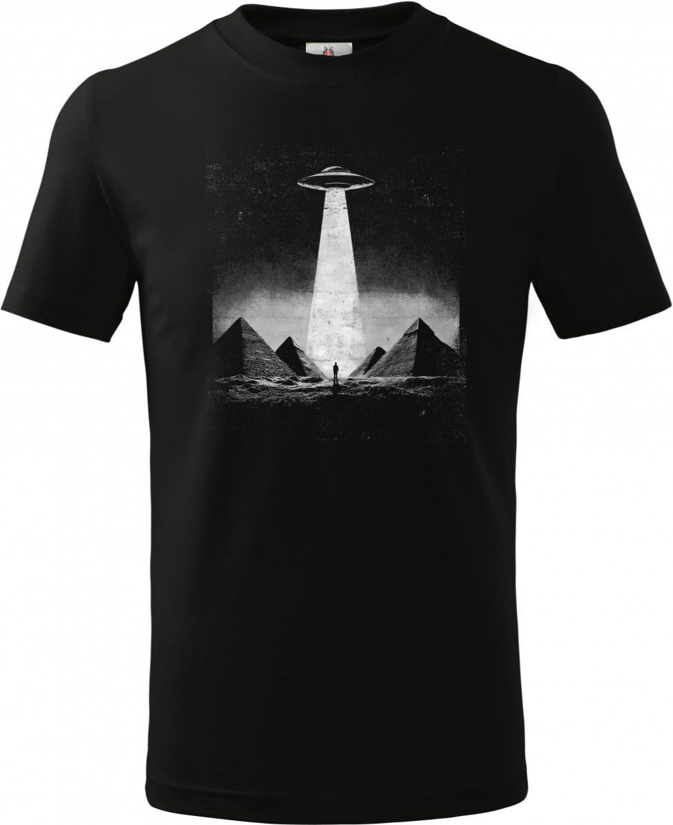 Pyramidy a UFO, bílý tisk