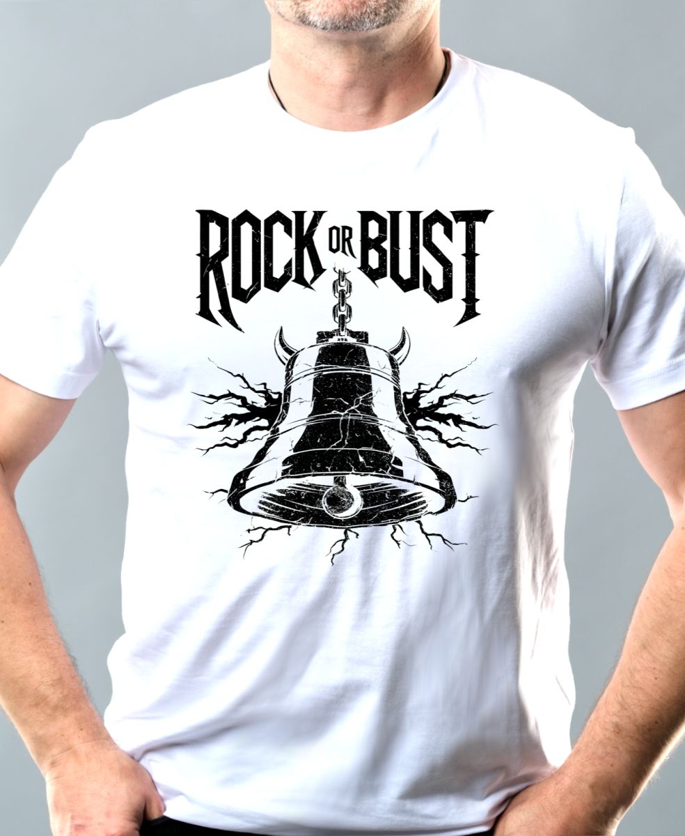 Rock or bust, černý tisk Rock or bust, černý tisk