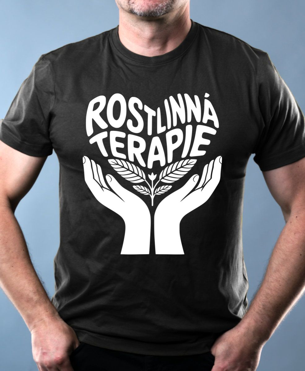 Rostlinná terapie, bílý potisk Rostlinná terapie, bílý potisk