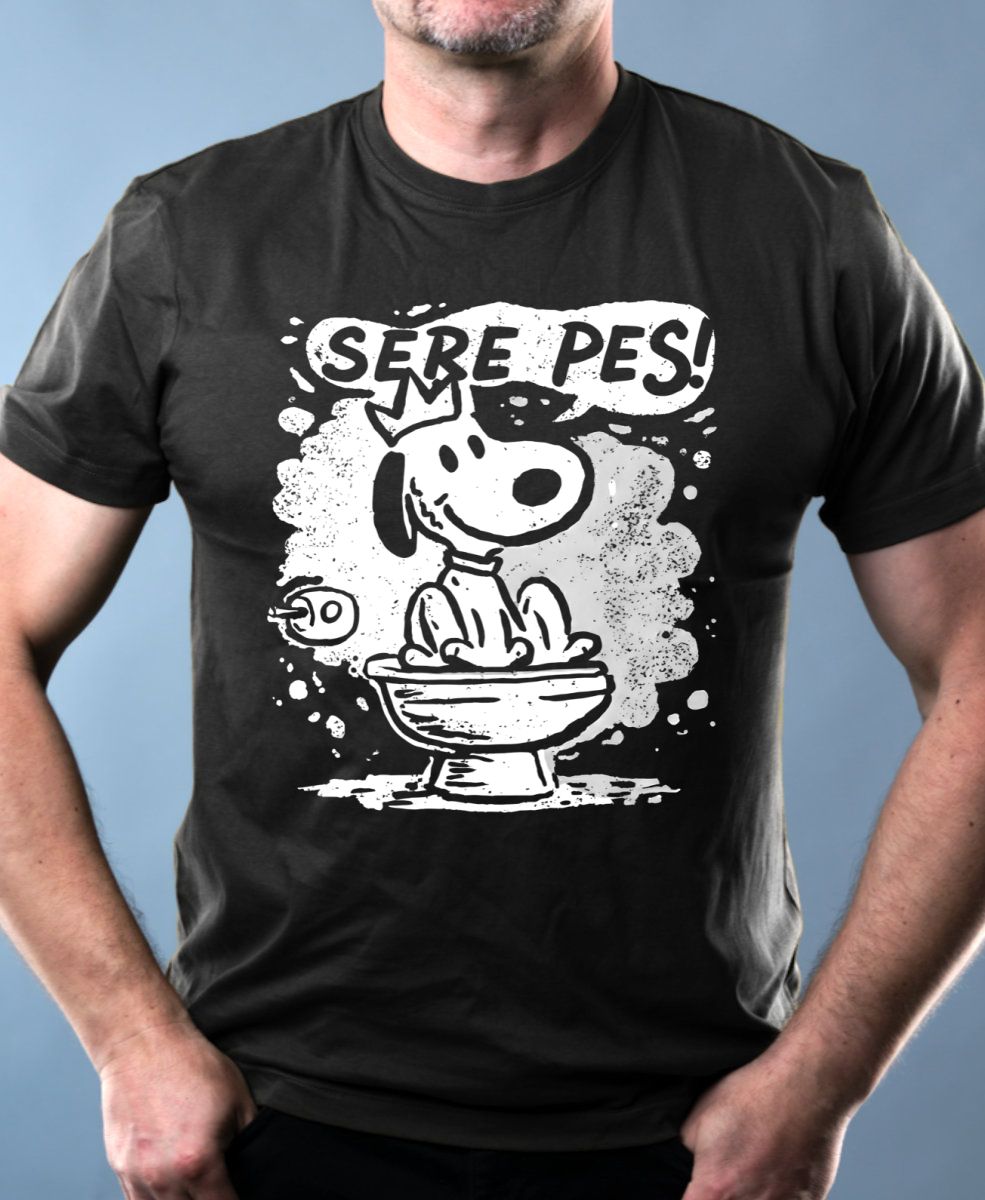 Sere pes, bílý potisk