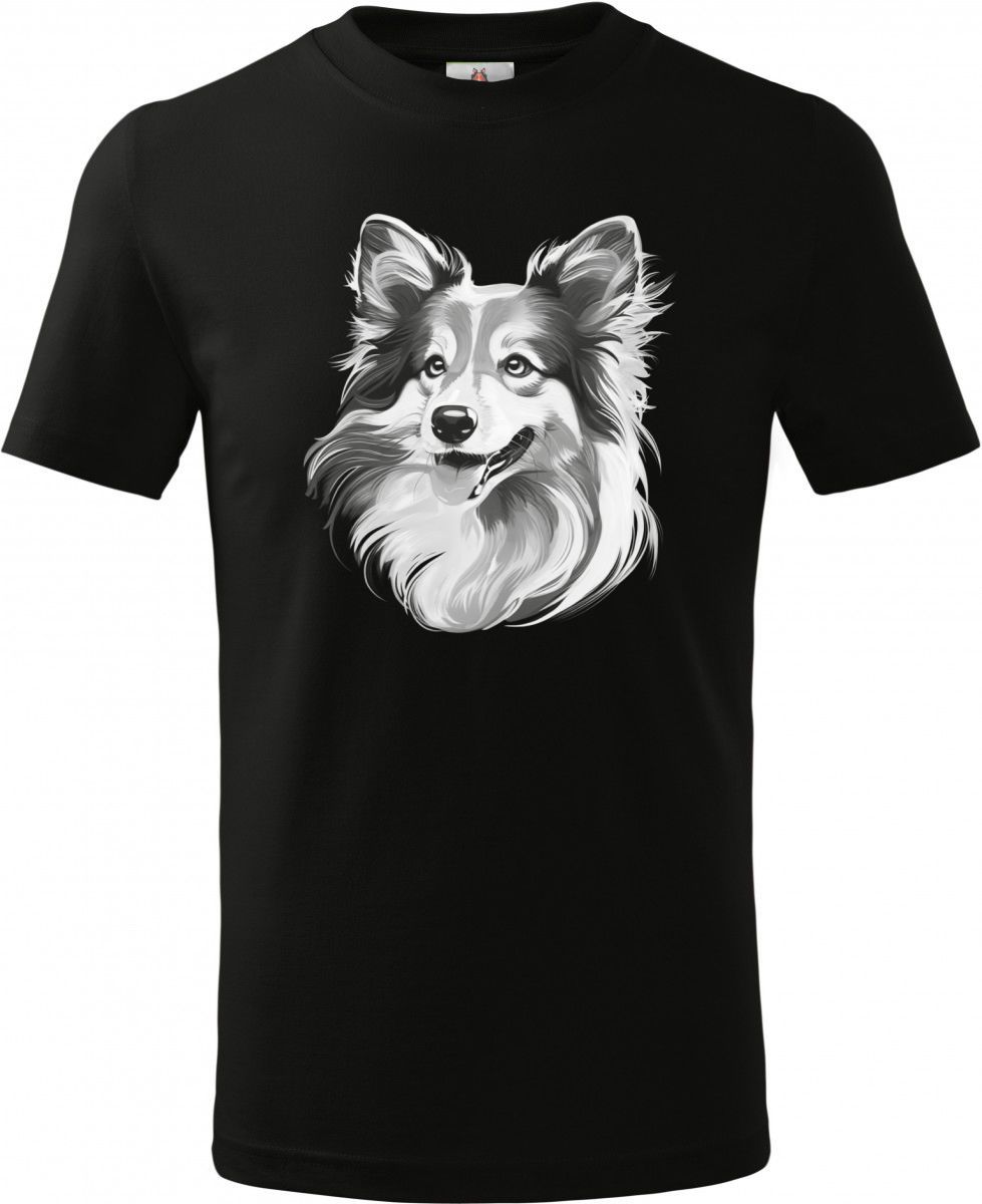 Sheltie, bílý tisk
