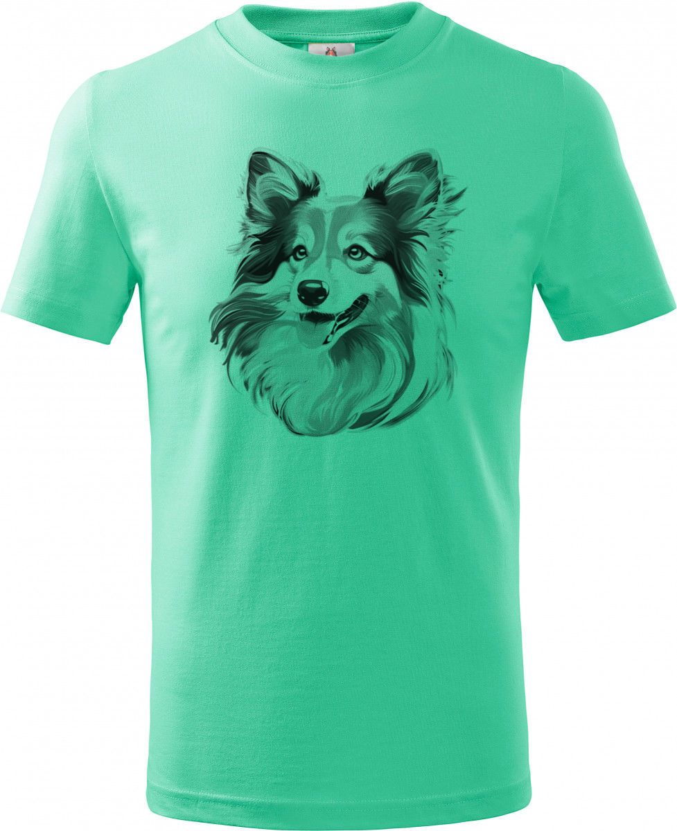 Sheltie, černý tisk