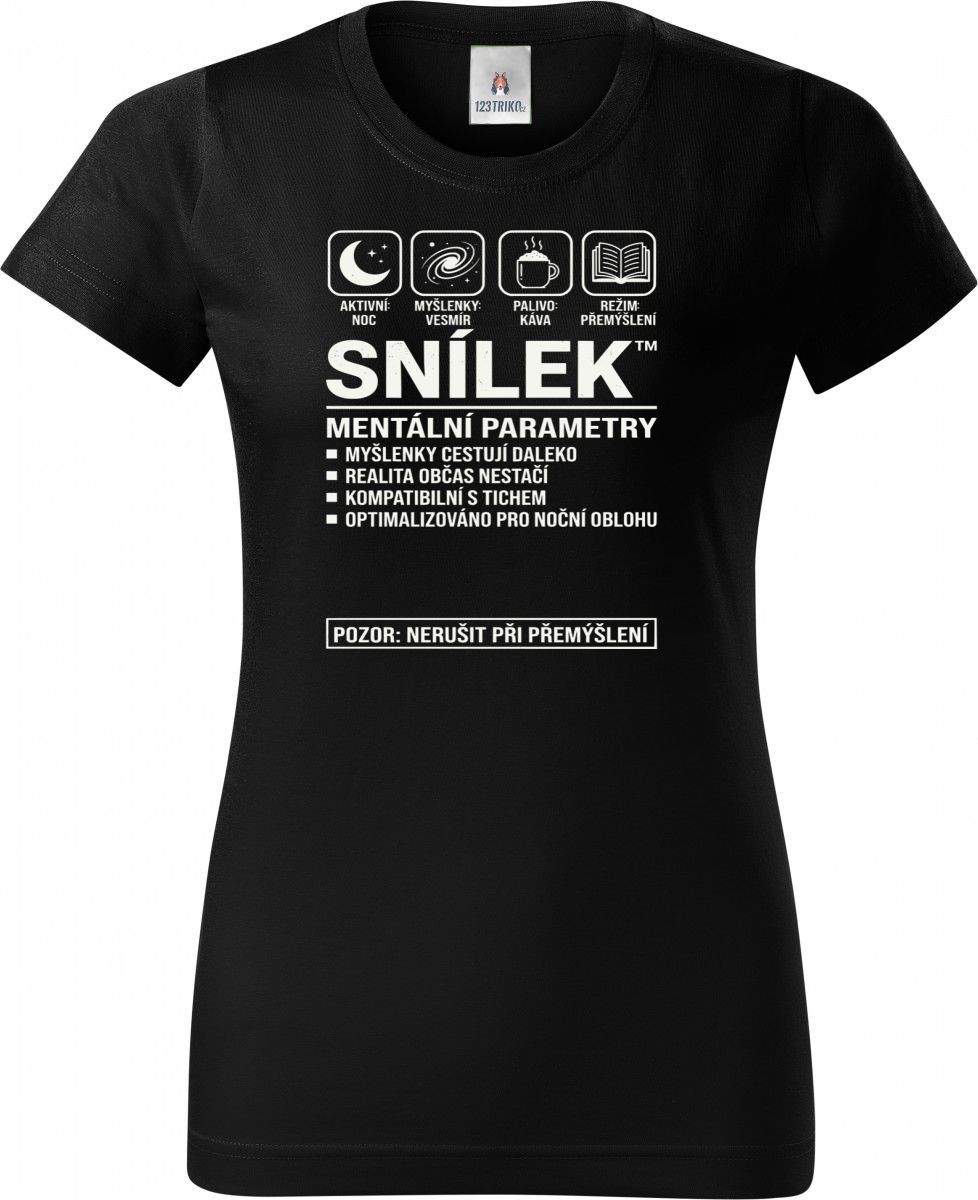 Snílek, bílý potisk Snílek, bílý potisk