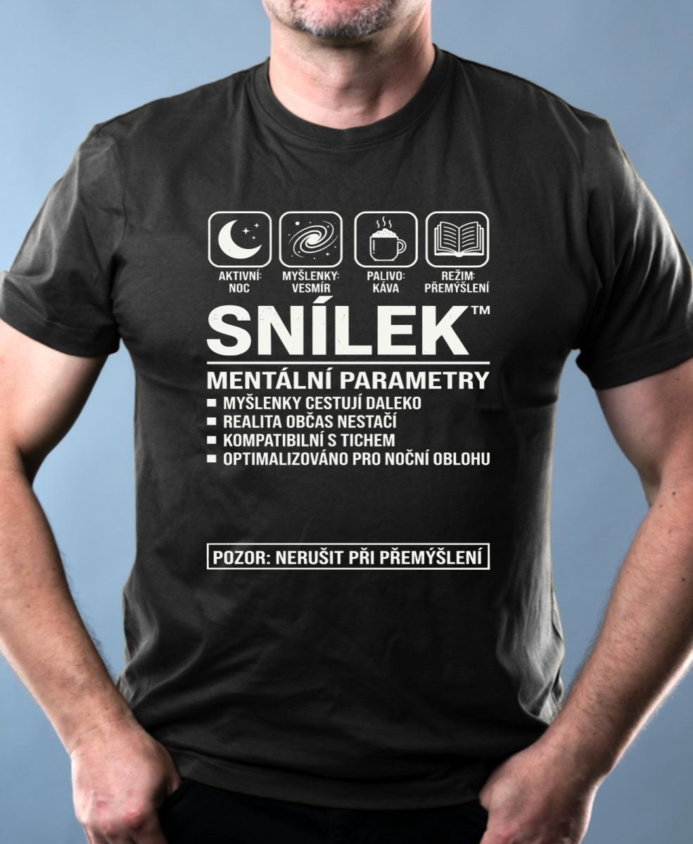 Snílek, bílý potisk Snílek, bílý potisk
