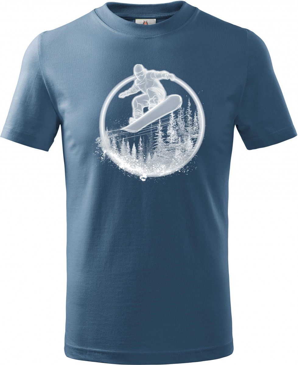 Snowboardista-neon, V1 ,bílý potisk