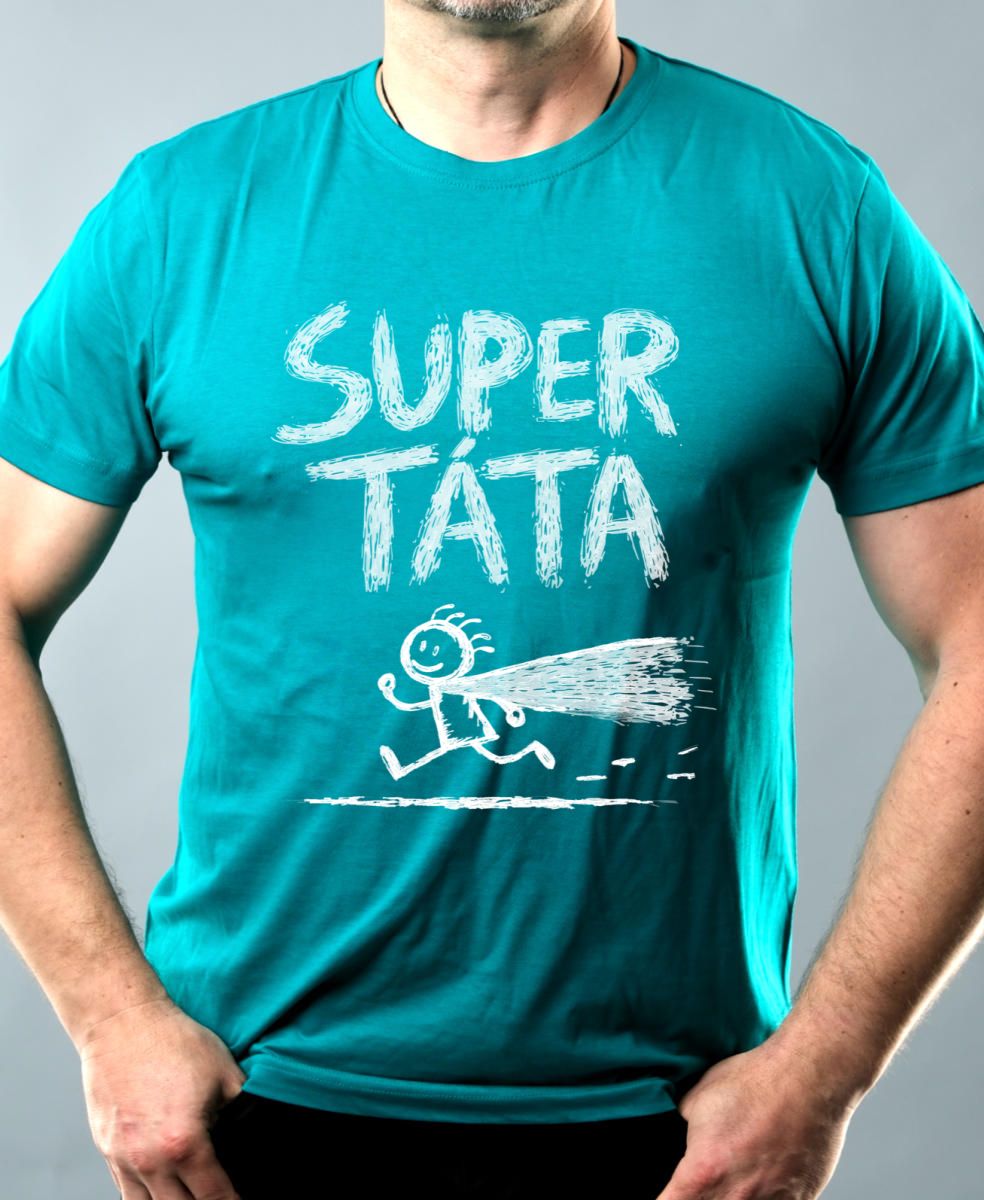 Super táta, bílý potisk Super táta, bílý potisk