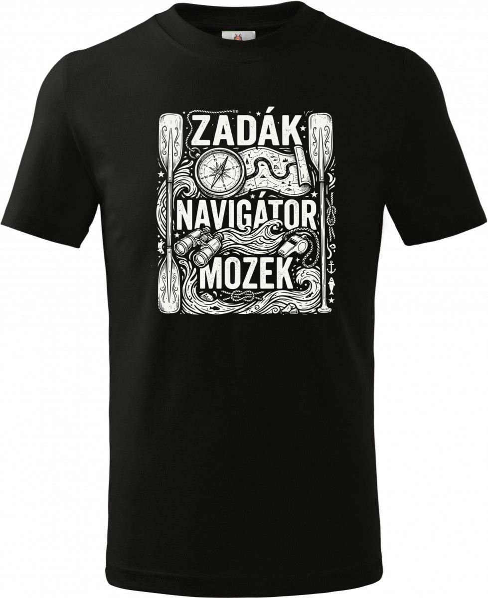 Zadák - navigátor a mozek, bílý potisk