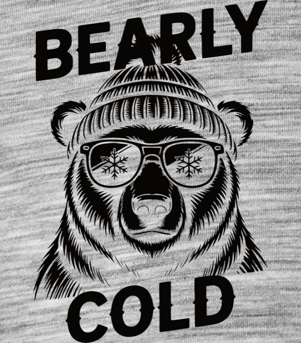 Bearly cold, černý potisk - Obrázek 2