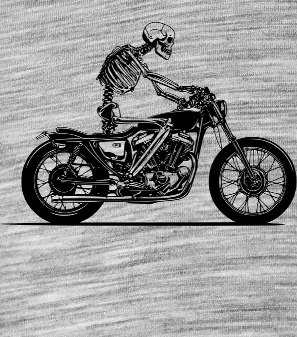 Biker, kostra, černý tisk - Obrázek 2