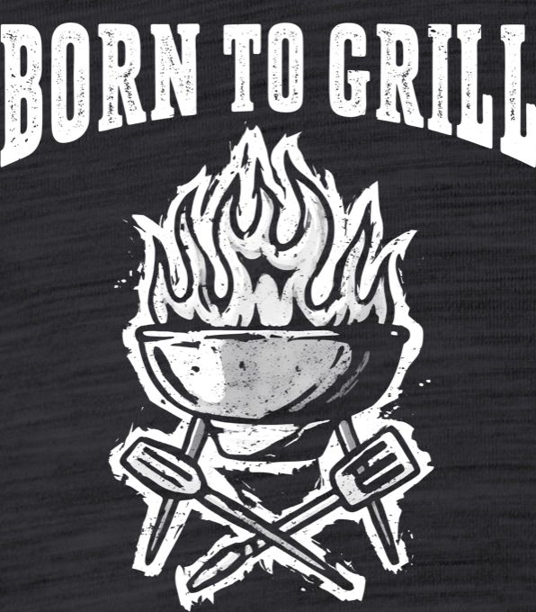 Born to grill, V1, bílý tisk - Obrázek 2