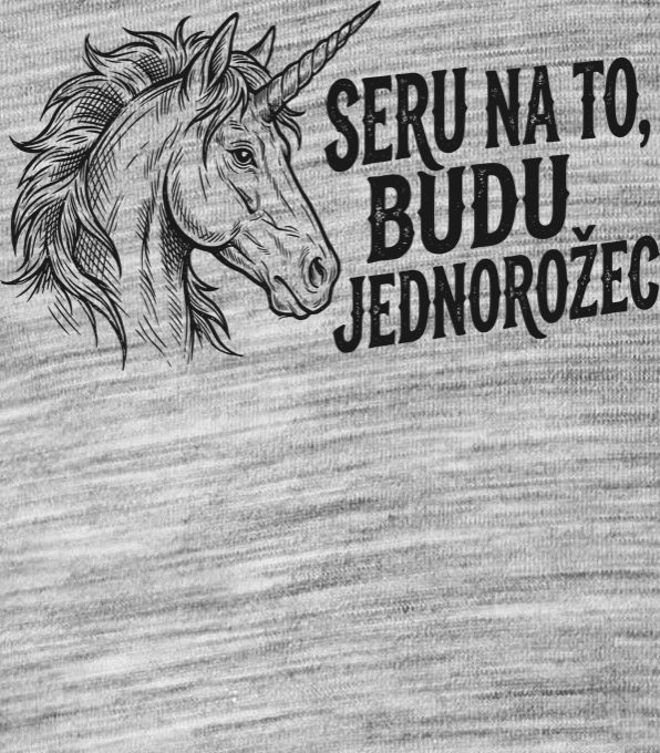 Seru na to, budu jednorožec, černý potisk - Obrázek 2