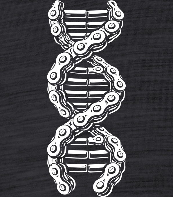 Cyklo DNA řetěz, bílý potisk - Obrázek 2
