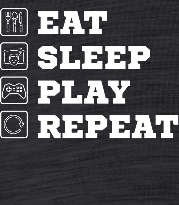 Eat Sleep Play Repeat - bílý tisk - Obrázek 2