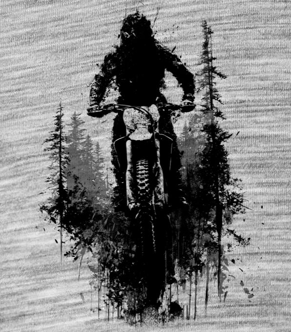 Enduro, les, černý tisk - Obrázek 2