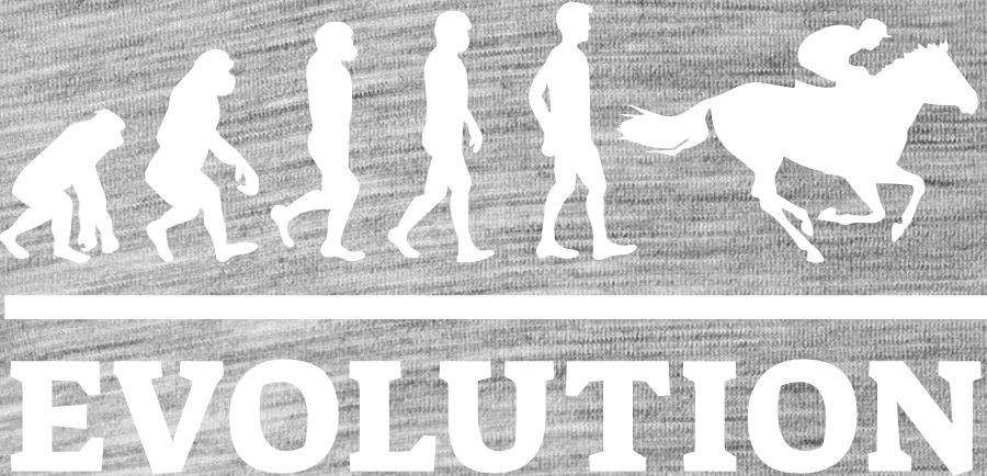 Evolution jízda na koni, bílý tisk - Obrázek 2