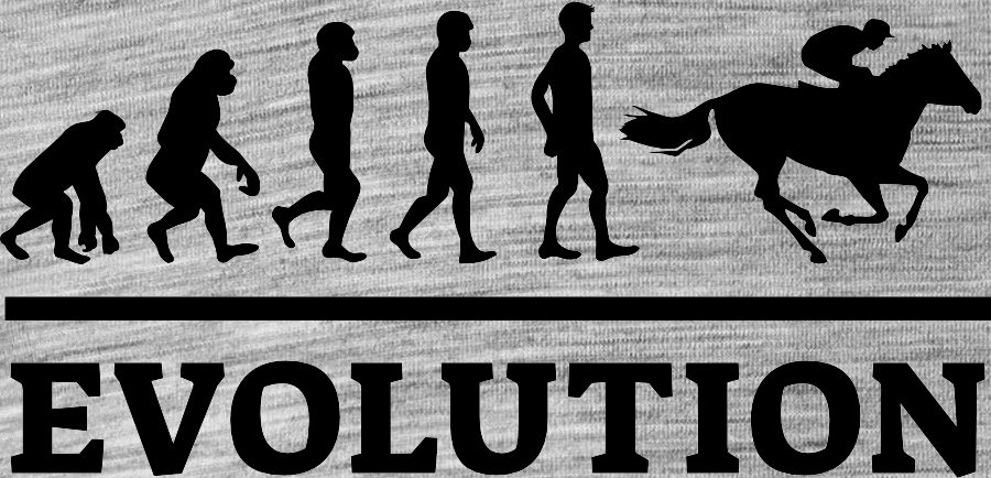 Evolution jízda na koni, černý tisk - Obrázek 2
