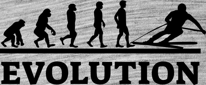 Evolution lyžování, černý tisk - Obrázek 2