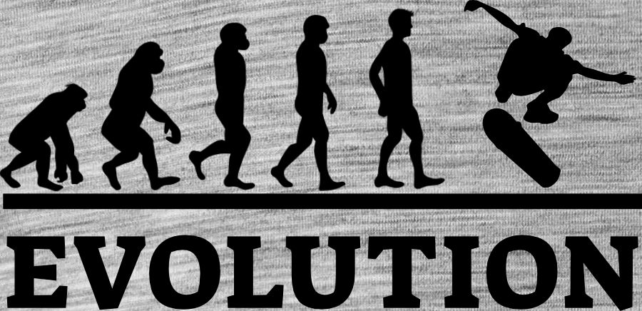 Evolution skateboarding, černý tisk - Obrázek 2