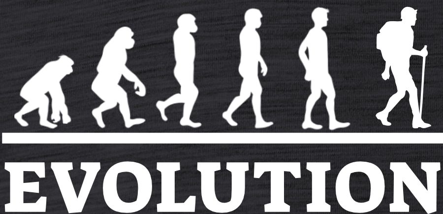 Evolution trekking a hiking, bílý tisk - Obrázek 2