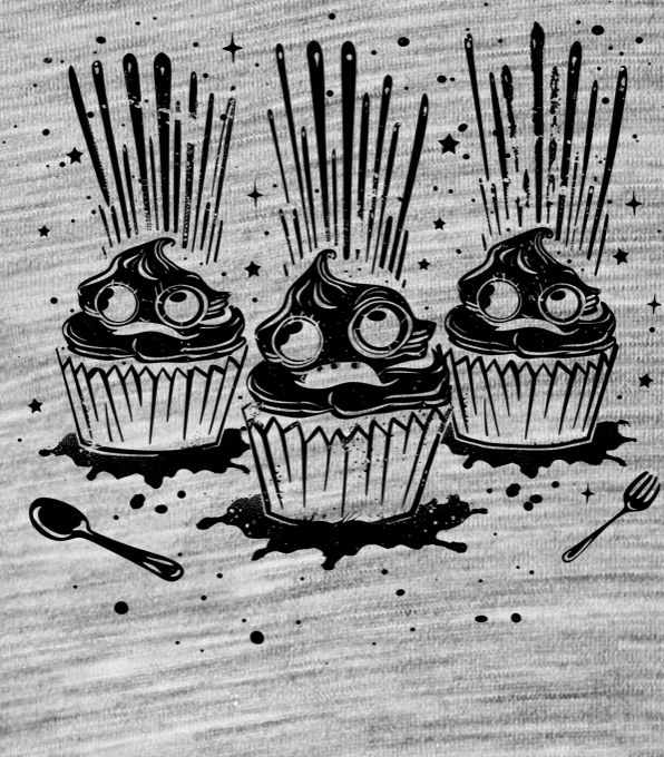 Exploze cupcake, černý tisk - Obrázek 2