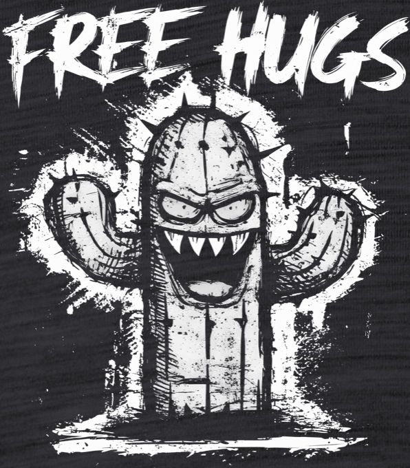 Free Hugs, bílý potisk - Obrázek 2