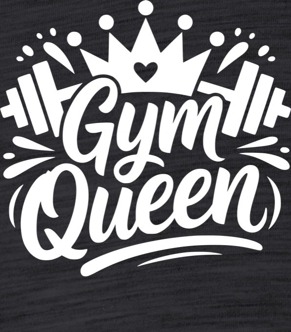 Gym Queen, bílý potisk - Obrázek 2