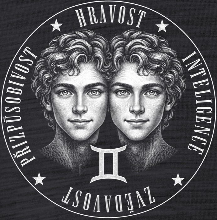 Horoskop BLÍŽENEC, bílý potisk - Obrázek 2