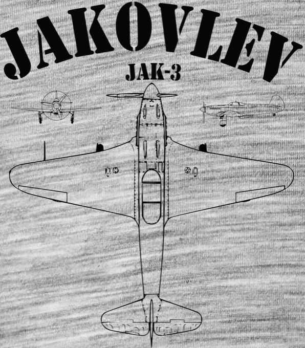 JAKOVLEV JAK3, černý tisk - Obrázek 2