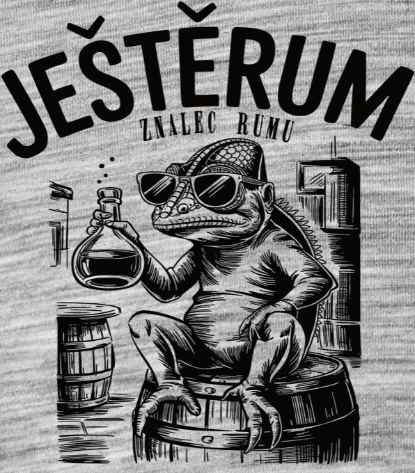 JEŠTĚRUM - znalec rumu, černý tisk - Obrázek 2