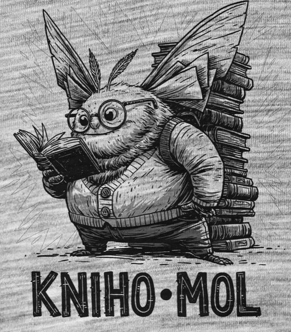 Knihomol, černý potisk - Obrázek 2