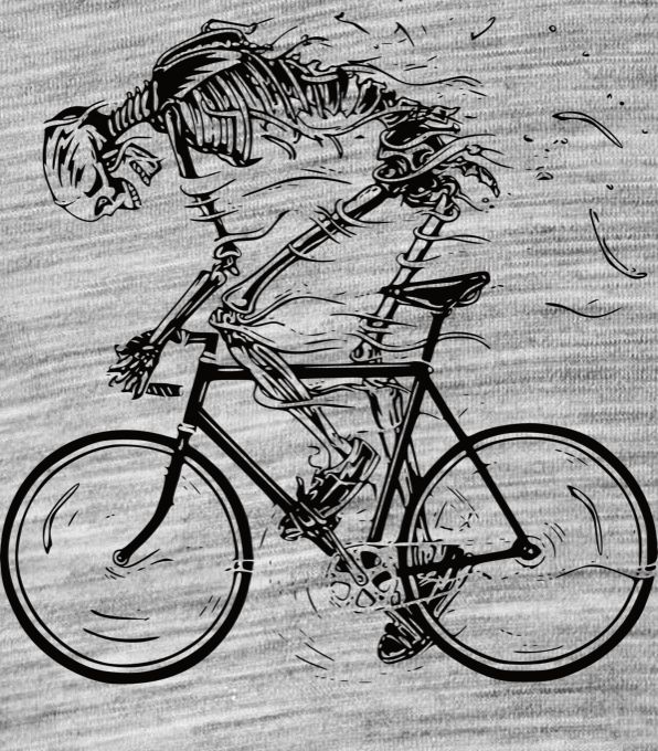 Kostra, cyklista, černá - Obrázek 2