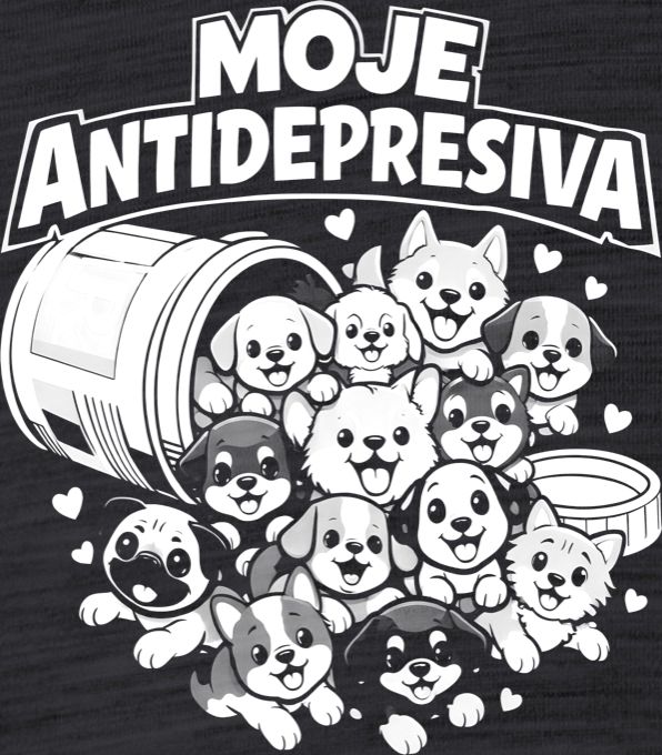 Moje antidepresiva psi, bílý potisk - Obrázek 2