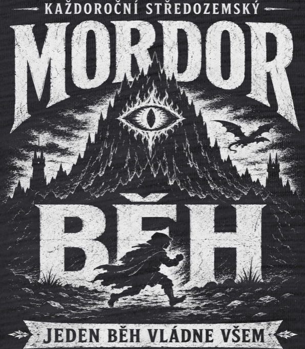 Mordor běh, bílý potisk - Obrázek 2